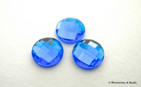 Jewel Acrylics Non-Hotfix Chessboard Capri Blue 6mm